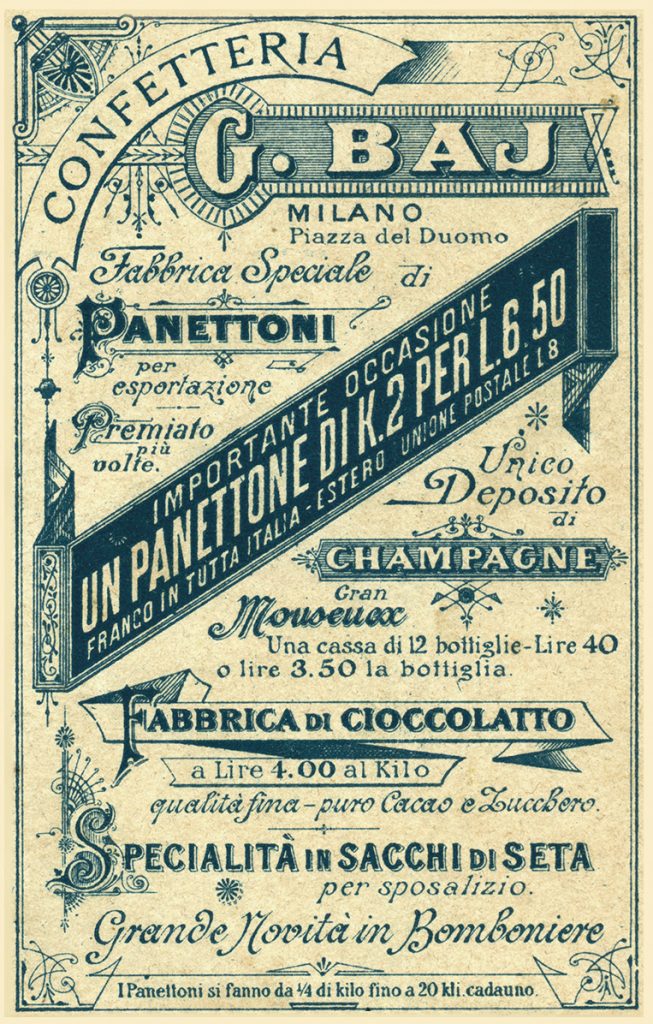 Panettopne Baj – Specialità in sacchi di Seta – giuseppe Baj
