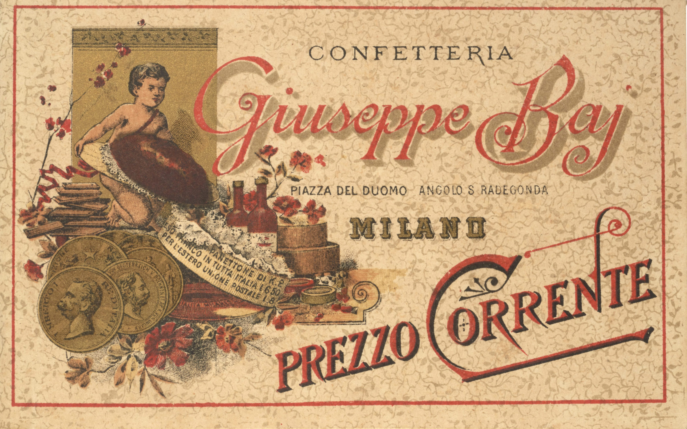 Libretto Confetteria Giuseppe Baj - Piazza del Duomo Angolo S. Radegonda Milano